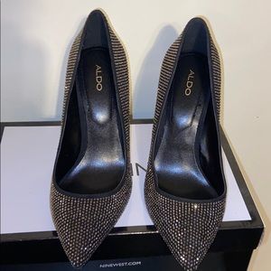 Rhinestone black pumps